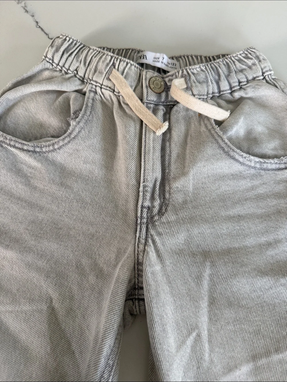 Zara Girls Wide-Leg Jeans in Light Grey size 7